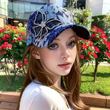 Women's Sequin Butterfly Baseball Cap – Breathable Mesh, Adjustable & Size M 56-58cm