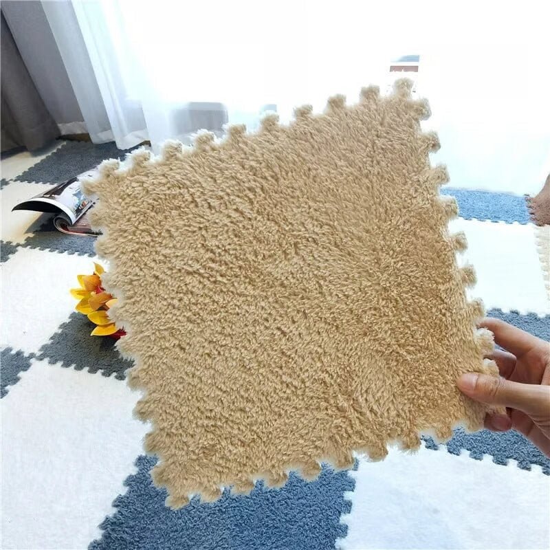 Plush Puzzle Rug Tiles – Foam, 30×30cm & Non-Slip Interlocking