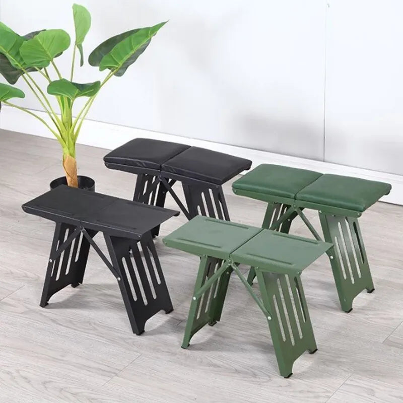 Folding Outdoor Stool with Cushion – Aluminum, Holds 120kg, 1.2kg, Weatherproof