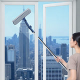 Telescopic High-Rise Window Cleaner – Double-Sided Squeegee, 120cm Reach & Sponge Wiper