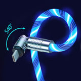 USB-Ladekabel mit 540° rotierendem Stecker und LED-Beleuchtung
