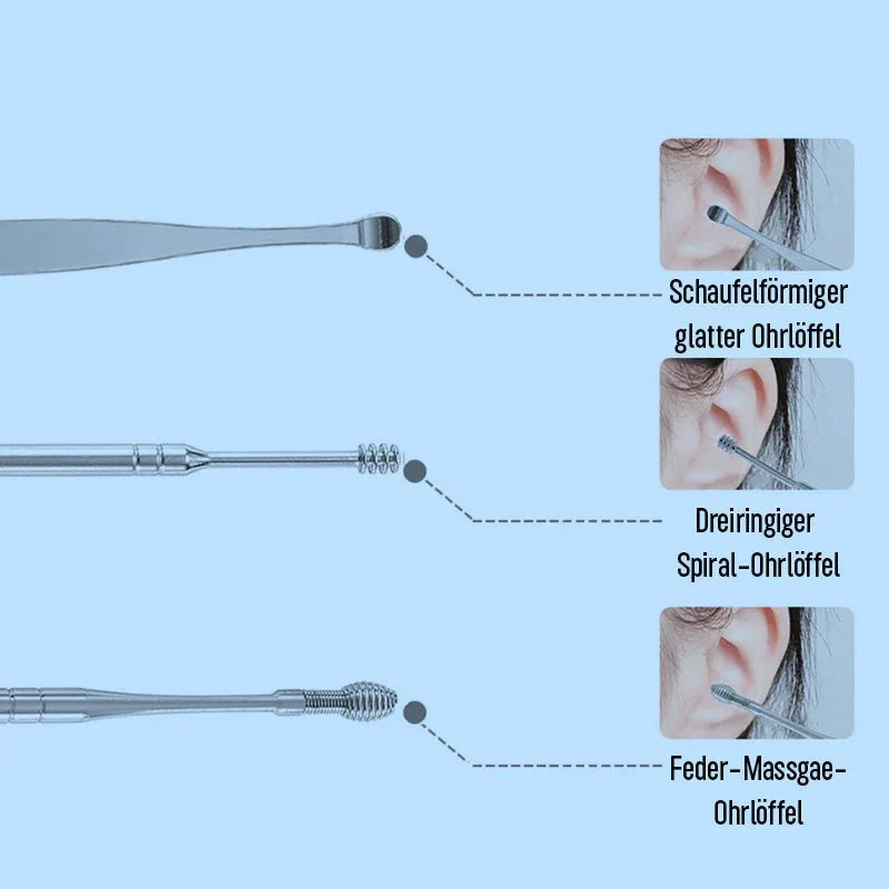 Stainless Steel Ear Cleaning Set – 6 Tools, Reusable & Storage Case