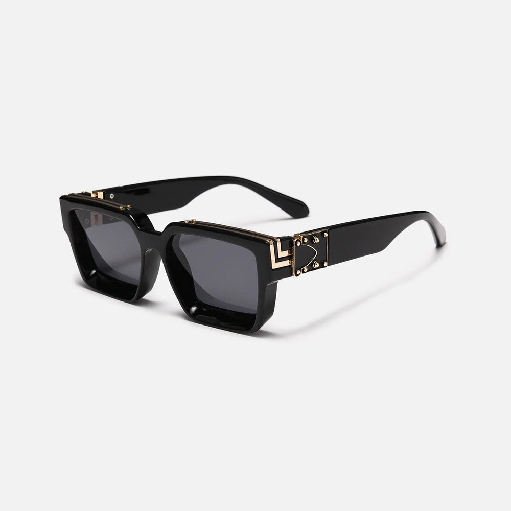 Unisex Square Sunglasses – Polarized Lenses, Metal Hinge Detail & Oversized Frame