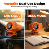 Mini Clip Fan – Rechargeable 4000mAh, 3 Speeds & LED Display for Car & Desk