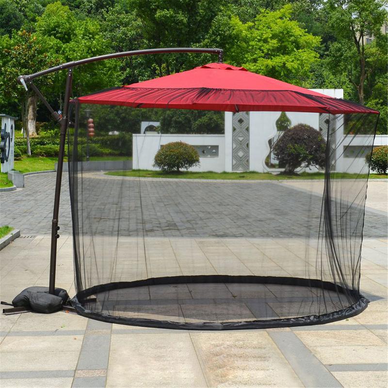 Patio Umbrella Mosquito Net – Ø335cm, Zippered, Fits 229–299cm Umbrellas