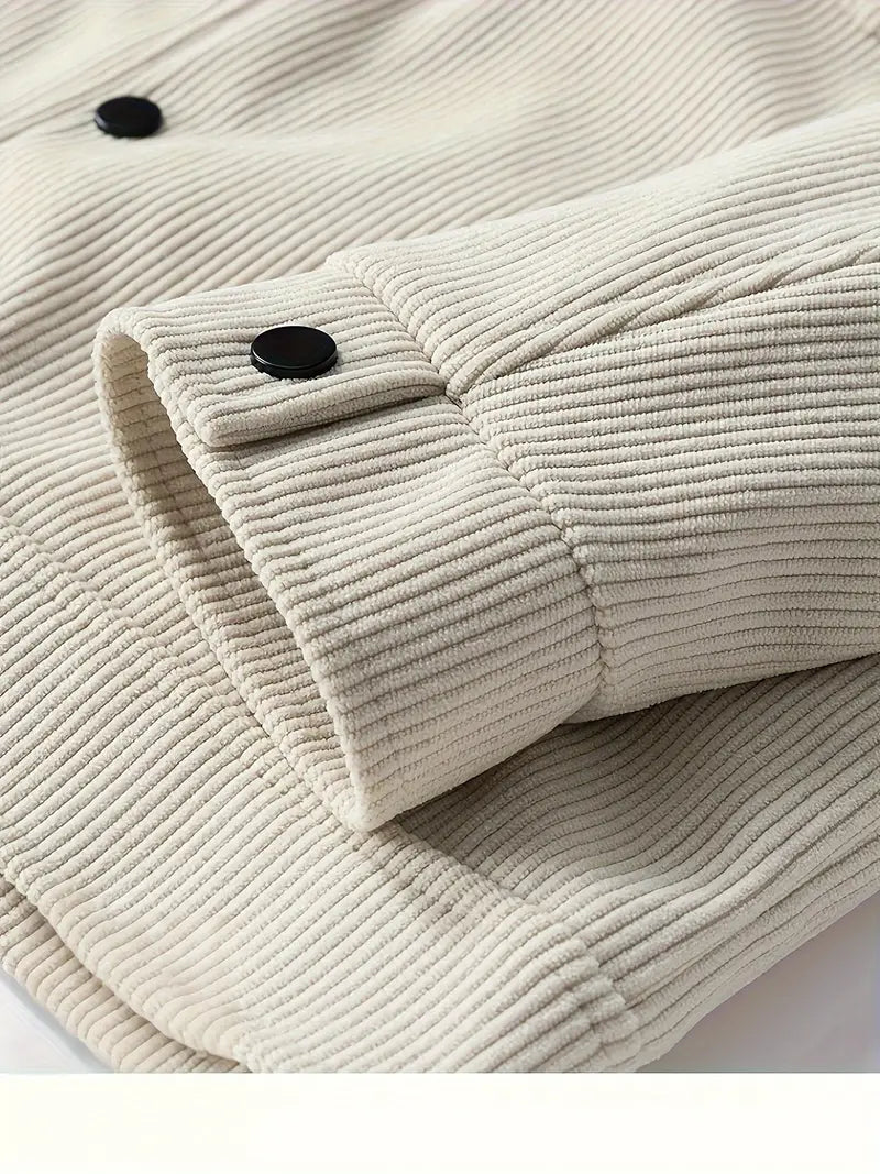 Here’s an enhanced and optimized product title for Google Shopping:

"Elegante Cordjacke für Damen – Stilvolle, Bequeme Jacke aus Hochwertigem Material | Perfekt für Herbst und Winter"

This title includes relevant keywords, specifies the target audience,
