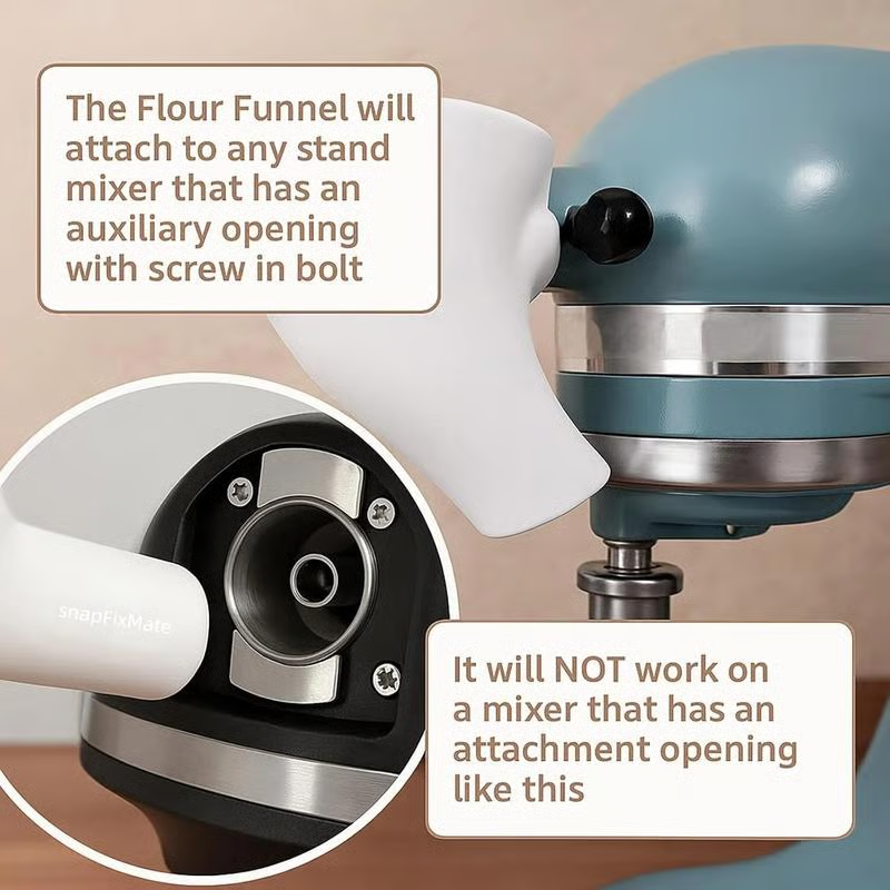 Optimized Product Title: "Mehl-Trichter für Küchenmaschinen – Spill-Free Design für müheloses Backen" 

This title includes relevant keywords while emphasizing the product's benefits, making it more appealing for Google Shopping.