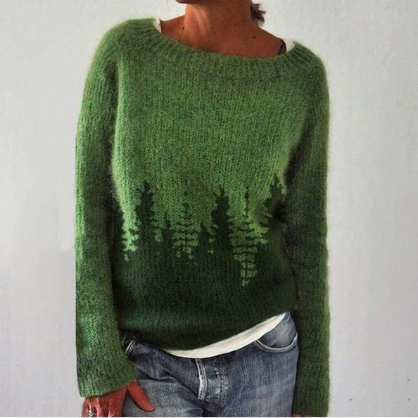 SILVIA Retro Pullover Sweater - Vintage-Inspired Knitwear for Women