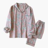 Women's Fleece Pajama Set – Bear Print, Elastic Waistband & Long Sleeve