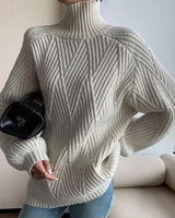 Audrey Women's Knitted Turtleneck Sweater - Cozy & Stylish Pullover for Fall/Winter Fashion