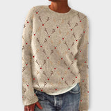 Simone - Bequemer Weihnachts-Pullover für Damen | Festlicher Strickpullover mit Weihnachtsmotiv