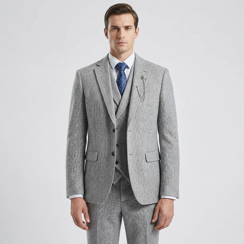 Yves - 3-Piece Herringbone Patterned Suit
