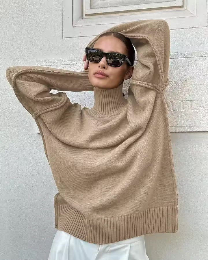 Isabella Women's Knitted Turtleneck Sweater - Cozy & Stylish Pullover