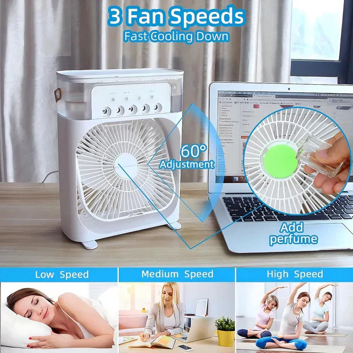 BreezeMaster Pro 3-in-1 Fan with 7-Color LED Light | Versatile Cooling & Ambient Lighting Solution