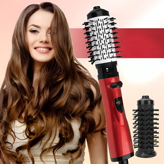 Rotating Hot Air Hair Brush – 3-in-1 Styling, Dual Heads & Ionic Technology