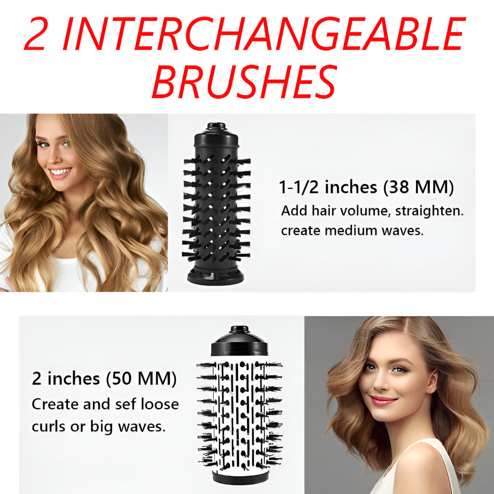 Hair Hot Air Brush Rotating Styling Dryer Tool Set