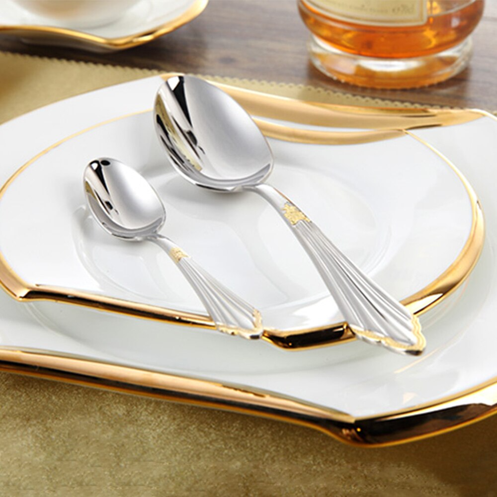 GlowCut – 24 or 48-Piece Stainless Steel Cutlery Set with Gold Finish