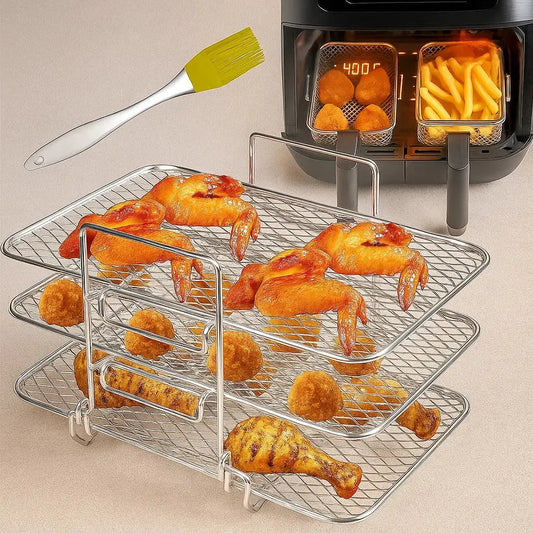 3-Tier Air Fryer Rack for Even Cooking - Versatile Accessory for Air Fryers