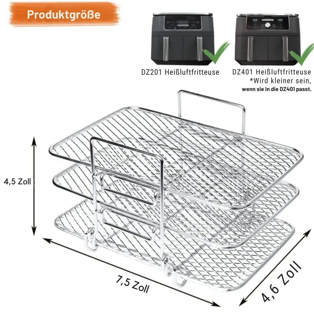 3-Tier Air Fryer Rack for Even Cooking - Versatile Accessory for Air Fryers