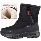 Warm Mid-Height Winter Snow Boots - Black