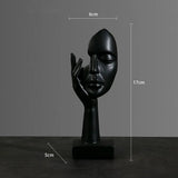 Abstract Face Sculpture – Resin, 17×6.5×5cm, Gold, Black or White Home Decor