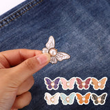 Women's Butterfly Waist Clips – Pearl Accent, 8-Color Set & No-Sew Fit Adjuster