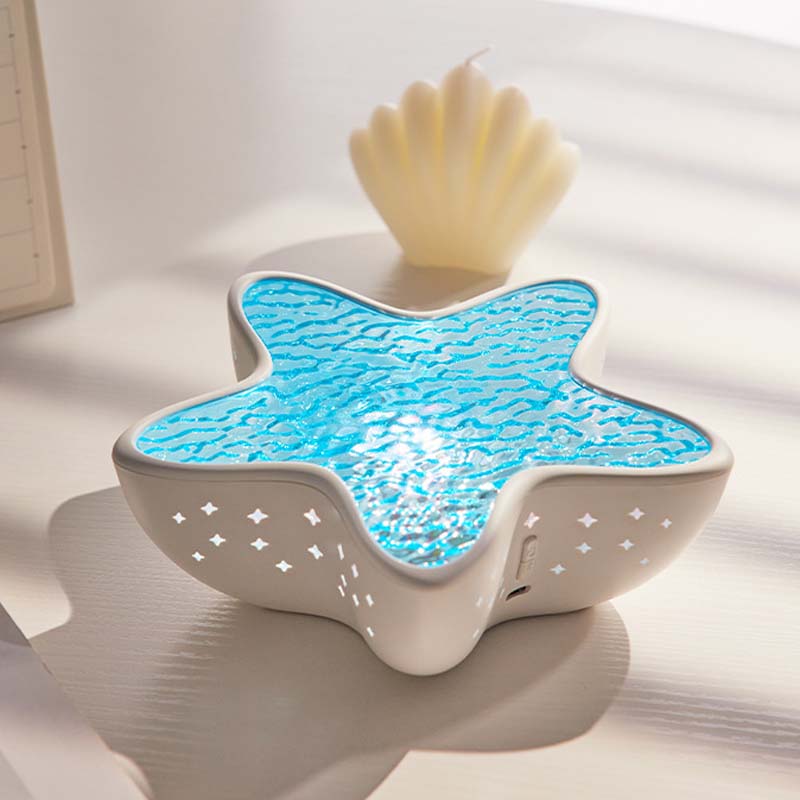 Ocean Wave Star Projector – 7 Colors, Adjustable Brightness & 1200mAh Rechargeable