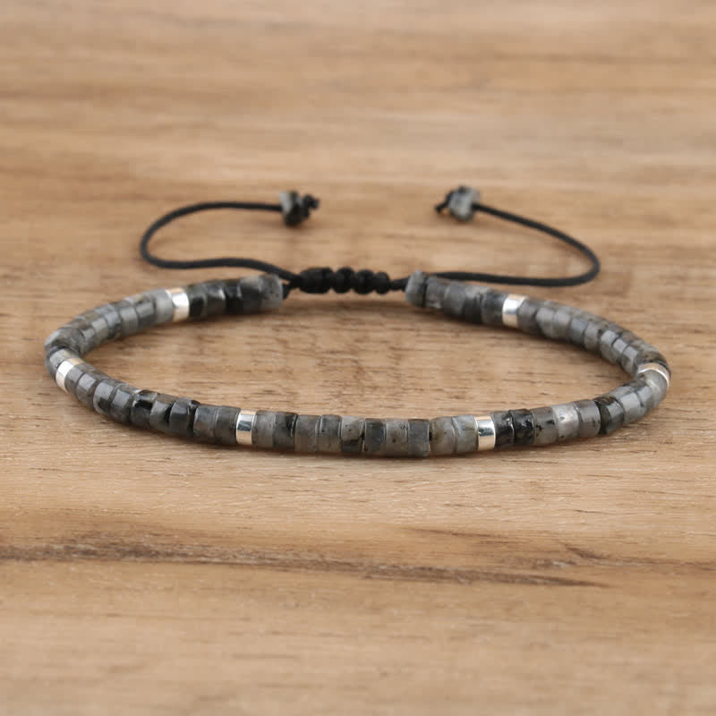 Seraphina – Braided Bracelet with 2.4mm Natural Stone Beads