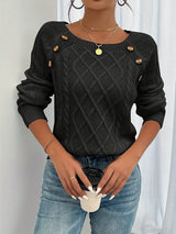 Enhanced Product Title: "Lina Langärmeliger Pullover mit Zopfmuster – Lässiger Rundhals-Pullover für Damen, Bequeme Strickmode für Herbst/Winter" 

This title includes relevant keywords while providing more detail about the product, making it more appeali