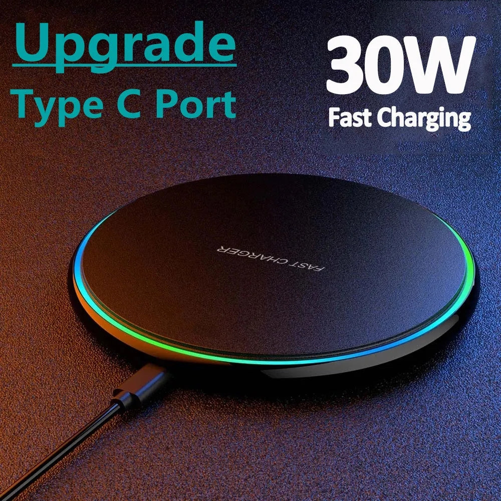 30W Fast Wireless Charger for iPhone & All Qi-Enabled Devices | Induction Charging Pad