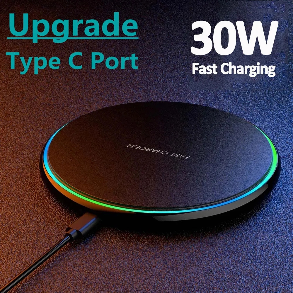 30W Fast Wireless Charger for iPhone & All Qi-Enabled Devices | Induction Charging Pad