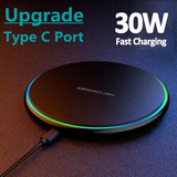 30W Fast Wireless Charger for iPhone & All Qi-Enabled Devices | Induction Charging Pad
