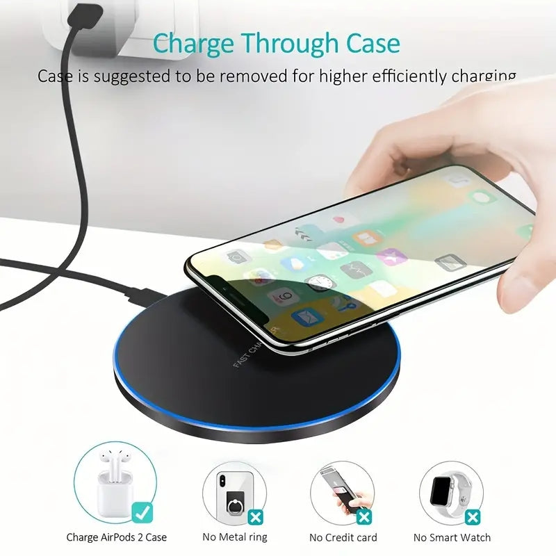 30W Fast Wireless Charger for iPhone & All Qi-Enabled Devices | Induction Charging Pad