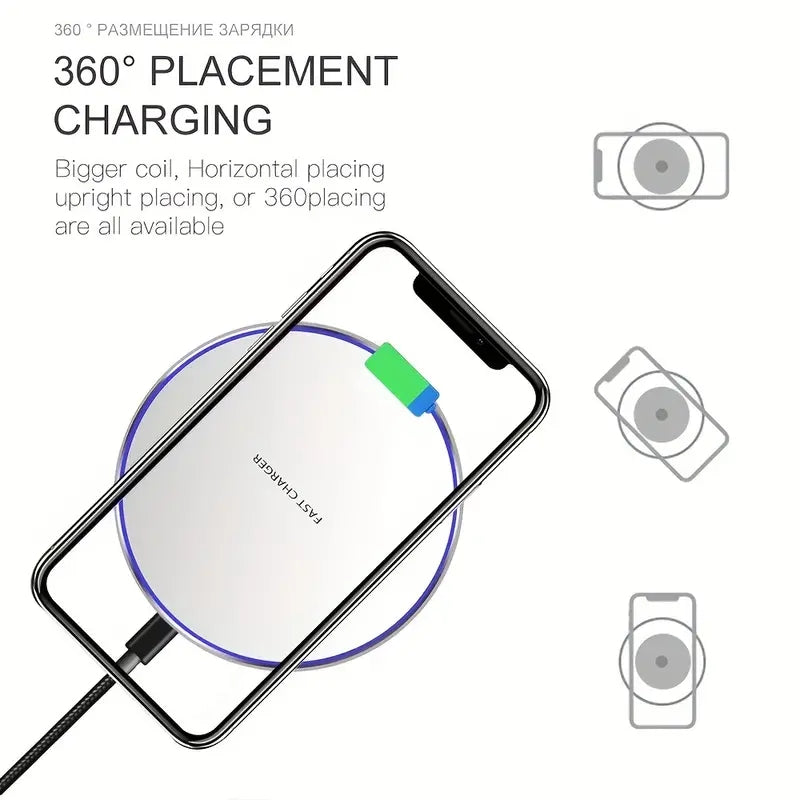30W Fast Wireless Charger for iPhone & All Qi-Enabled Devices | Induction Charging Pad