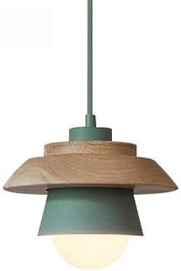 Nordic Wooden Pendant Light – Metal Shade, E27 Socket & Height-Adjustable Cable