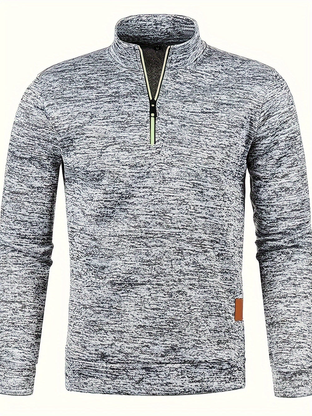 Men's pullover with neck zip for autumn & winter - Matteo