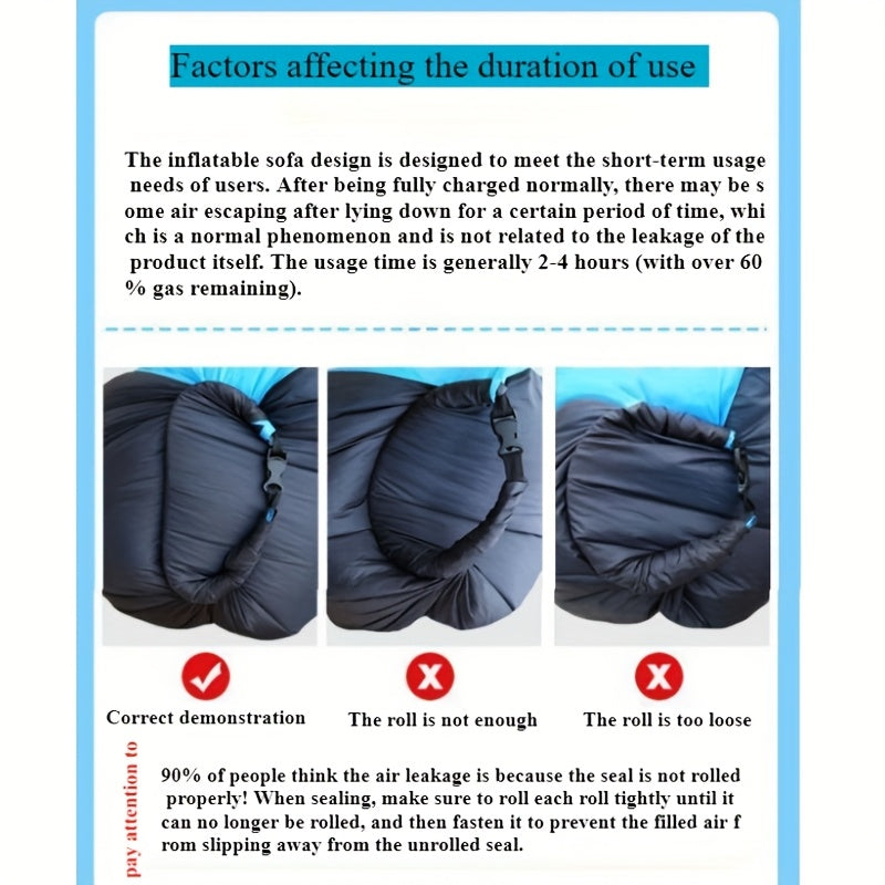 Inflatable Air Lounger – Self-Inflating, 200×70cm Polyester & Packable for Outdoors