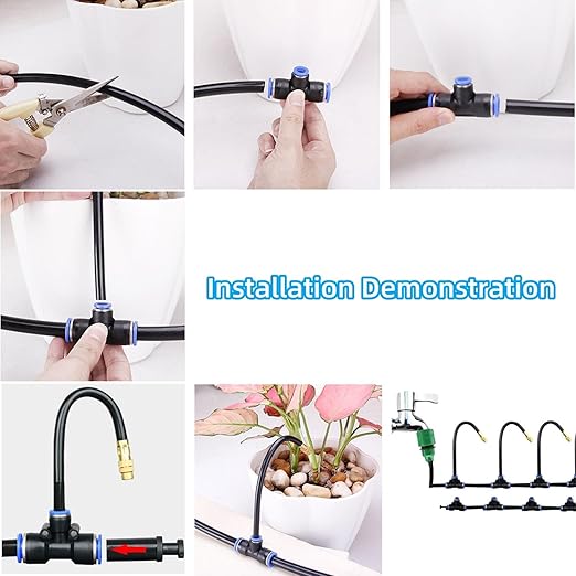 Drip Irrigation System – 360° Adjustable Sprayers, 12mm PE Tubing & 5-20m Lengths