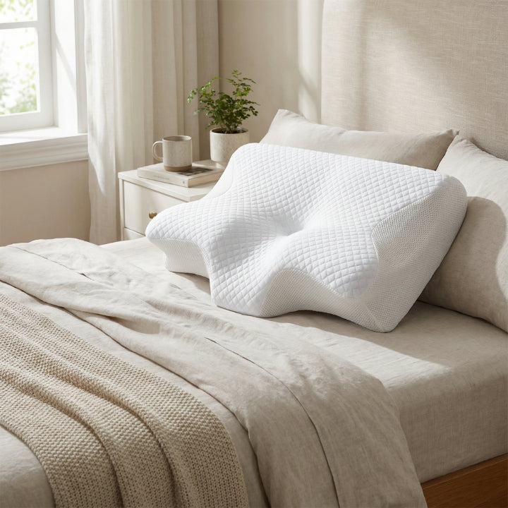 Enhanced Product Title: "Ergonomisches Memory Foam Kissen für optimalen Schlafkomfort – Nackenstützkissen für Rücken- und Seitenschläfer" 

This title includes relevant keywords that can improve visibility in Google Shopping while clearly describing the p