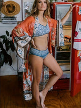 Isabella – Red Floral Print Kimono