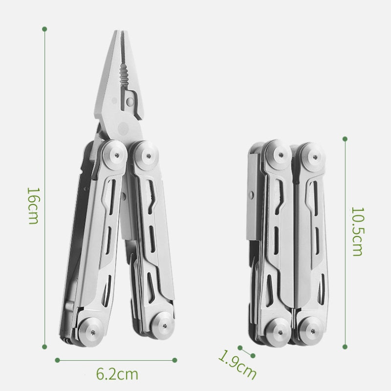 12-in-1 Klappmultitool mit Zange – Kompakter Edelstahl Multitool für Outdoor, Camping & Notfälle