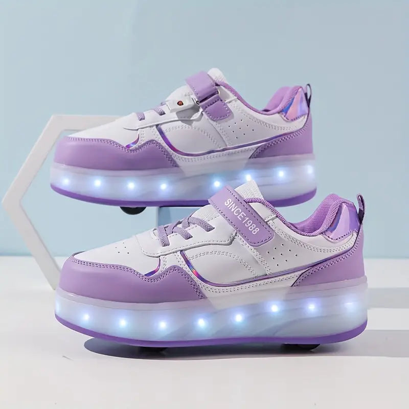 GlideGlow Trendy Roller Skates - Purple
