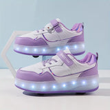 GlideGlow Trendy Roller Skates - Purple