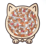 Wooden Cat Puzzle – 135 Pieces, Sustainable Wood & 4 Color Variants