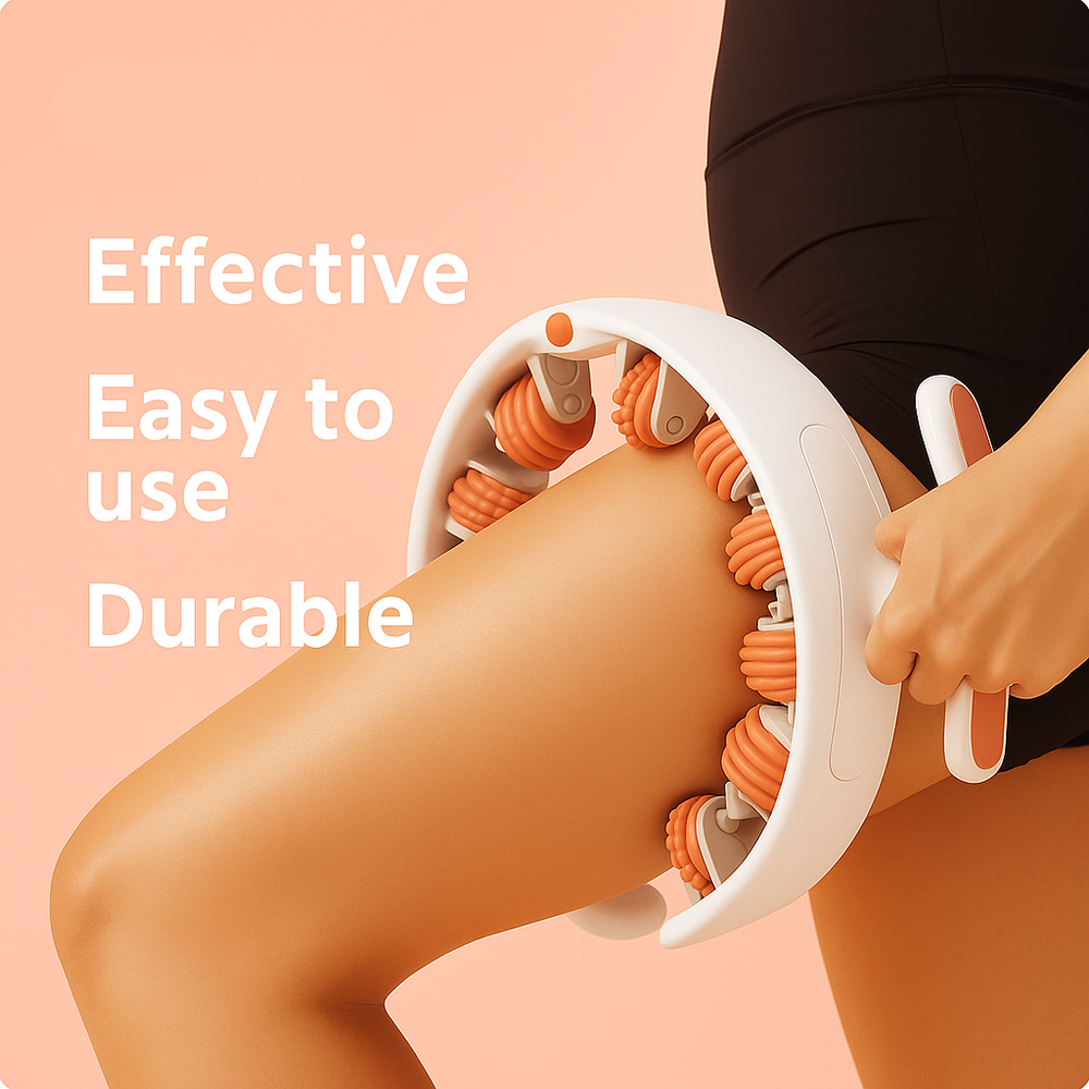 3D Muscle Massage Roller – 180° Adjustable Frame, Full-Body & Non-Slip Grip