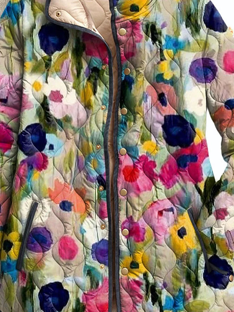 Optimized Product Title: "Damen Vintage Blumenjacke - Charmante Casual Steppjacke für Damen, Perfekt für Frühling & Herbst" 

This title includes relevant keywords while maintaining clarity and appeal for potential customers.