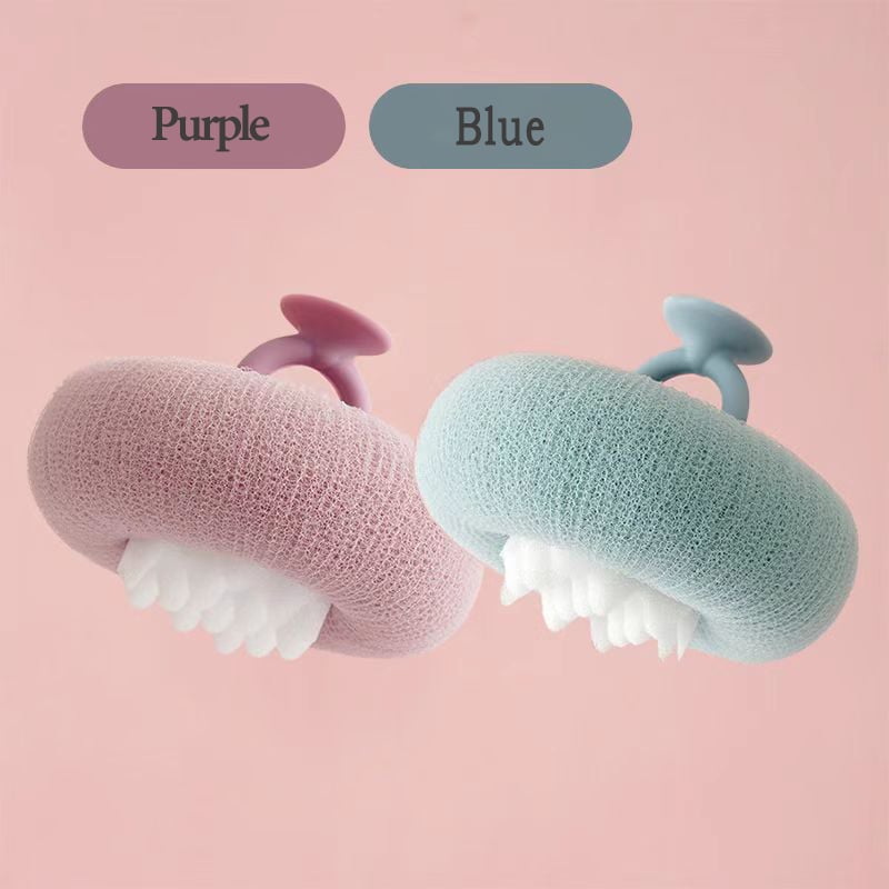 Exfoliating Shower Sponge – Massage Beads, Ring Handle & Suction Hook