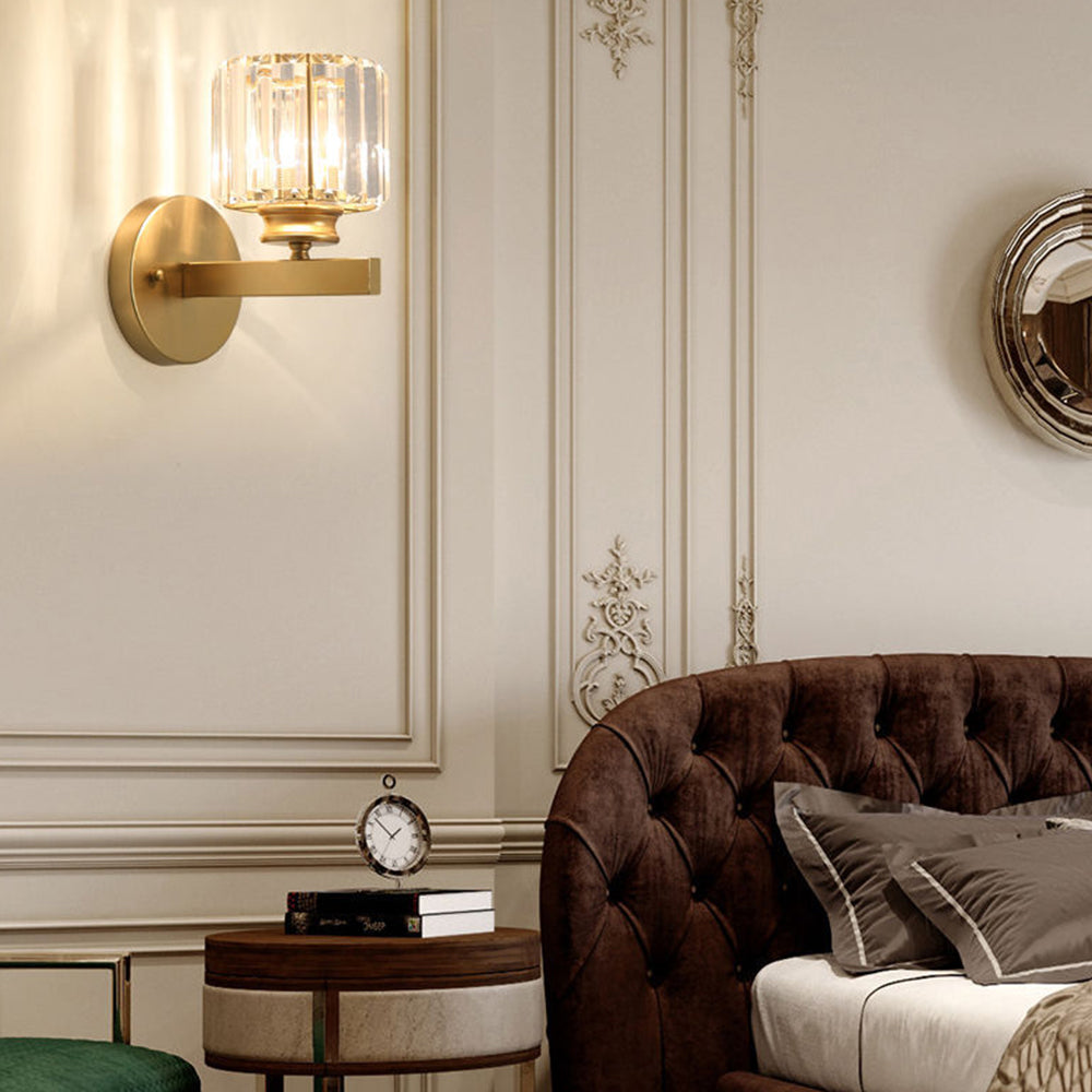 Crystal Wall Light | Modern Glass & Iron Sconce