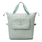 Foldable Travel Duffel Bag – Wet Compartment, 20-35L Capacity & Trolley Strap