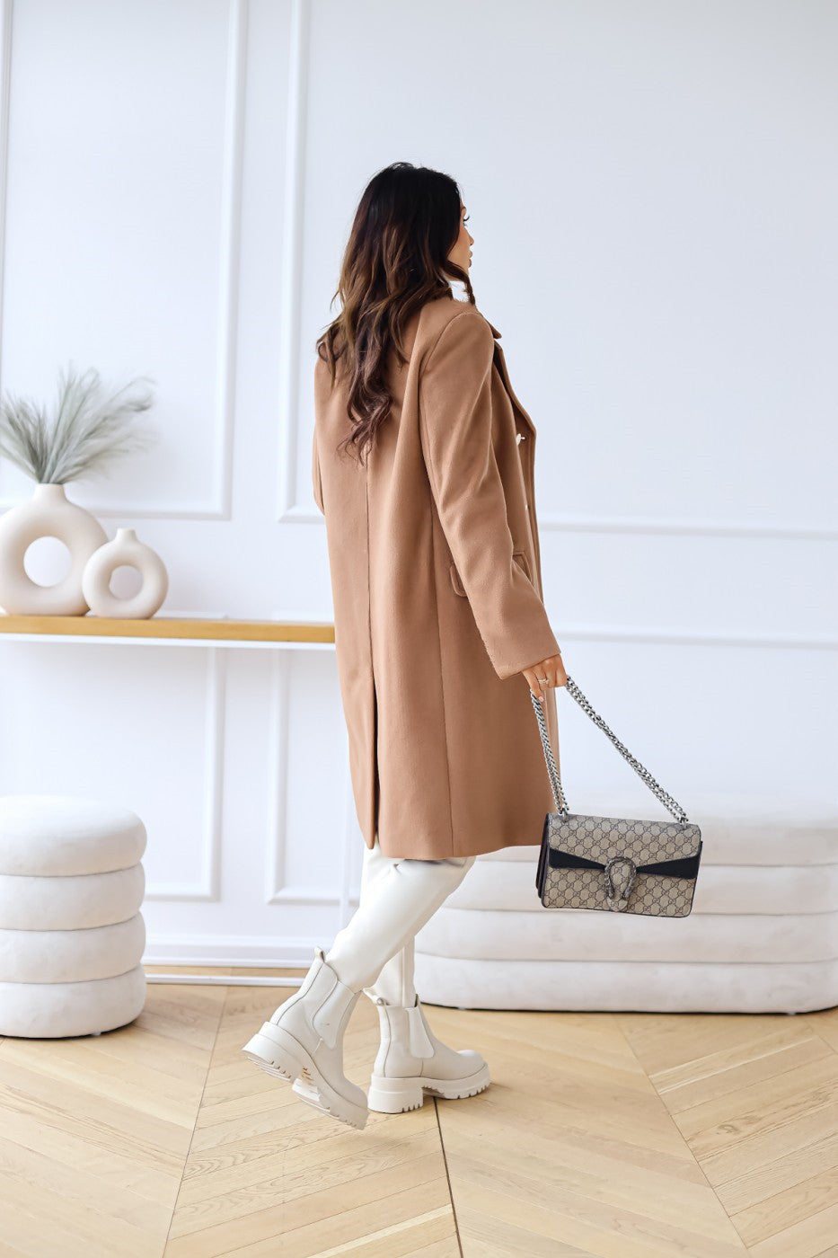 Double-breasted women's wool coat – Celina